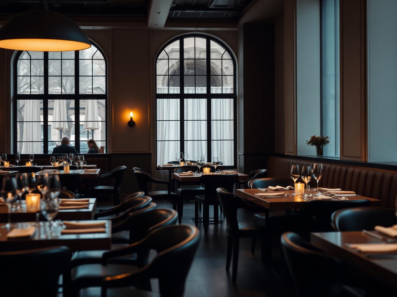 Interno raffinato di un ristorante.